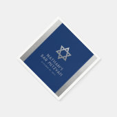Serviette En Papier Bar Mitzvah Silver Blue Moderne Simple Personnalis (Coin)