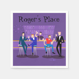 Serviette En Papier Bar Retro Gay Cocktail Napins