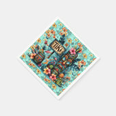 Serviette En Papier Bar Tiki Tropical (Coin)