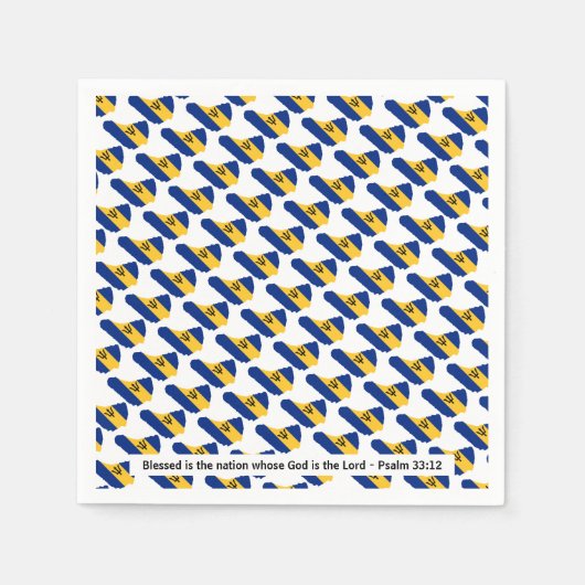 Serviette En Papier BARBADOS Blessé Nation célébrations Papier (Devant)