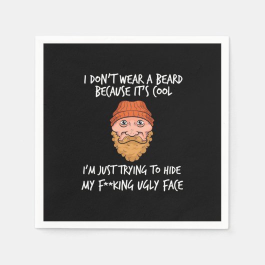 Serviette En Papier Barbe Il Est Cool (Devant)