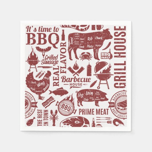 Serviette En Papier Barbecue Bbq Grilling Paper (Devant)