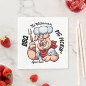 Serviette En Papier Barbecue Cochon Pickin' Napkin (En situation)