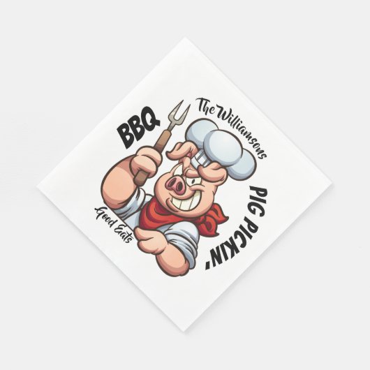 Serviette En Papier Barbecue Cochon Pickin' Napkin (Coin)