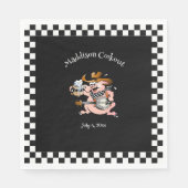 Serviette En Papier Barbecue Cookout Pig Jouer Banjo Black Custom (Devant)