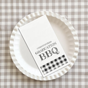 Serviette En Papier Barbecue de fin d'études Gingham