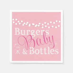 Serviette En Papier Barbecue de pique-nique de rose de douche de béb