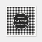 Serviette En Papier Barbecue En vichy Noir Et Blanc (Devant)