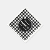 Serviette En Papier Barbecue En vichy Noir Et Blanc (Coin)