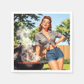 Serviette En Papier Barbecue Rétro Pin-up (Devant)