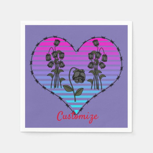 Serviette En Papier Barbed Wire Heart (Devant)