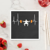 Serviette En Papier Barbell Weightlifting Heartbeat Bodybuilding (En situation)