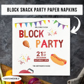 Serviette En Papier Barbeque Snack Pique-Nique Amusants Quartier Bloc