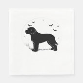 Serviette En Papier Barbet Chien - Halloween Lune Silhouette surdimens (Devant)