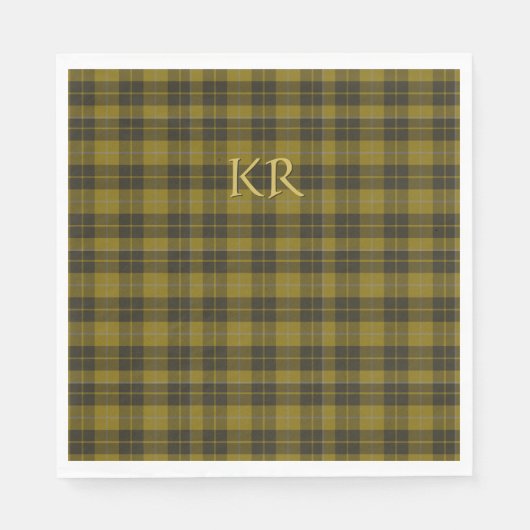 Serviette En Papier Barclay Tartan avec vos initiales, Scottish Plaid (Devant)