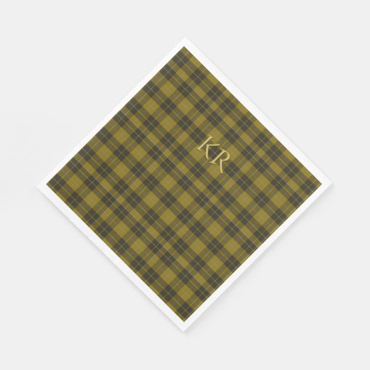 Serviette En Papier Barclay Tartan avec vos initiales, Scottish Plaid (Coin)