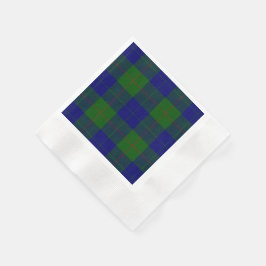 Serviette En Papier Barclay tartan bleu vert plaid (Coin)