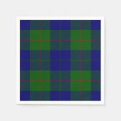 Serviette En Papier Barclay tartan bleu vert plaid (Devant)