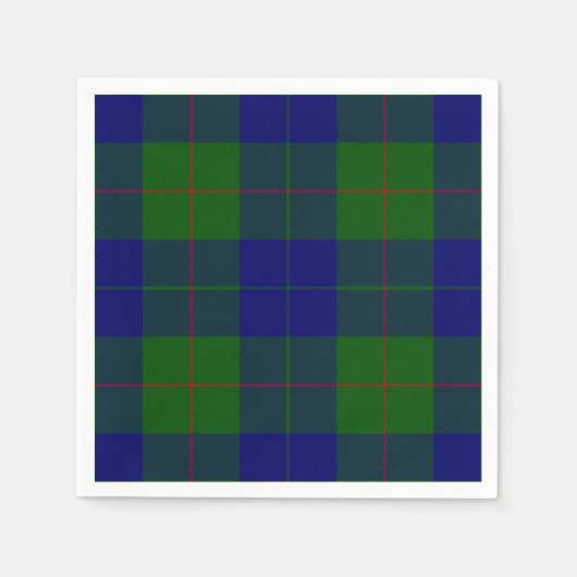 Serviette En Papier Barclay tartan bleu vert plaid (Devant)