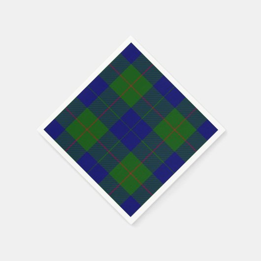 Serviette En Papier Barclay tartan bleu vert plaid (Coin)