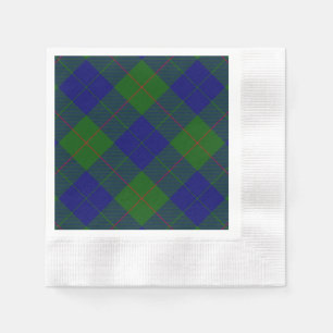 Serviette En Papier Barclay tartan bleu vert plaid