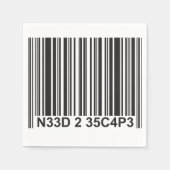 Serviette En Papier Barcode Leetspeak - Besoin d'échapper (Devant)
