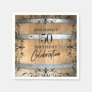 Serviette En Papier Baril de Whiskey rustique papier d'anniversaire