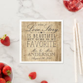 Serviette En Papier Barn Wood Love Story Rustic Mariage Napkin (En situation)
