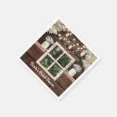 Serviette En Papier Barne rustique Fenêtre Arbre & Mason Jar Mariage (Coin)