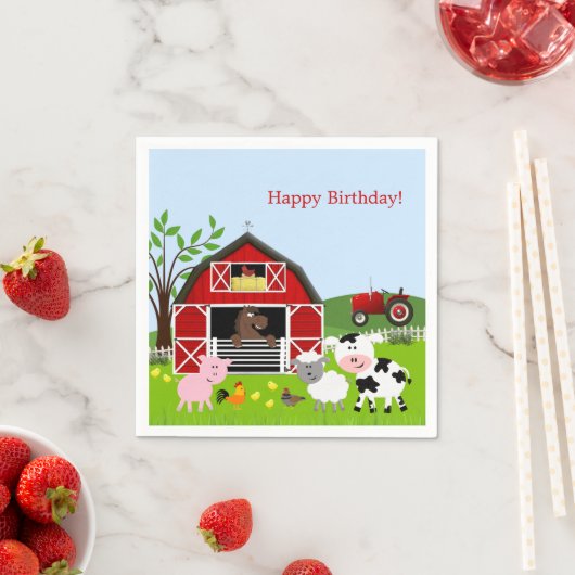 Serviette En Papier Barnyard Animaux de ferme Papier d'anniversaire se (En situation)