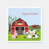 Serviette En Papier Barnyard Animaux de ferme Papier d'anniversaire se (Devant)
