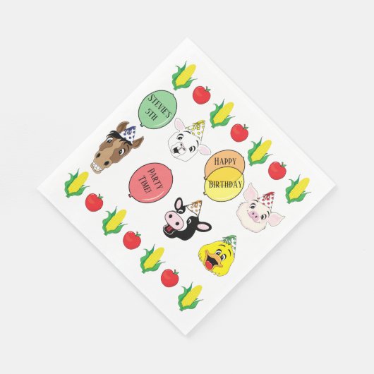 Serviette En Papier Barnyard Animaux fête d'anniversaire (Coin)