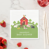 Serviette En Papier Barnyard Animaux Papier Baby shower neutre serviet (En situation)