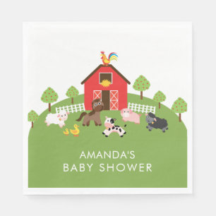 Serviette En Papier Barnyard Animaux Papier Baby shower neutre serviet