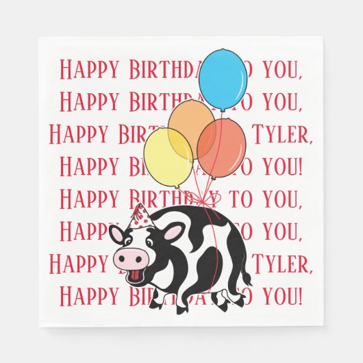 Serviette En Papier Barnyard Animaux Vache fête d'anniversaire (Devant)