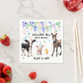 Serviette En Papier Barnyard Farm Animaux 1er anniversaire (En situation)