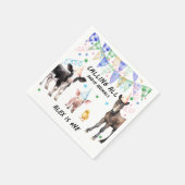 Serviette En Papier Barnyard Farm Animaux 1er anniversaire (Coin)