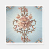 Serviette En Papier Baroque Rose Paper Napkin (Devant)