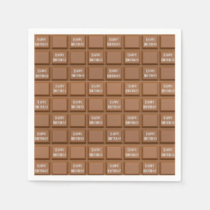 Serviette En Papier Barre à bonbons au chocolat d'anniversaire