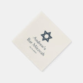 Serviette En Papier Barre bleu foncé Mitzvah Personnalisé (Coin)