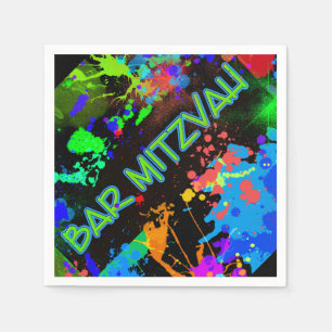 Serviette En Papier Barre Mitzvah Paint Splatz, Paint Ball