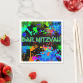 Serviette En Papier Barre Mitzvah Paint Splatz, Paint Ball Papier Napk (En situation)