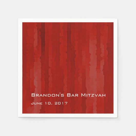 Serviette En Papier Barre Mitzvah Red Techno Streaks (Devant)