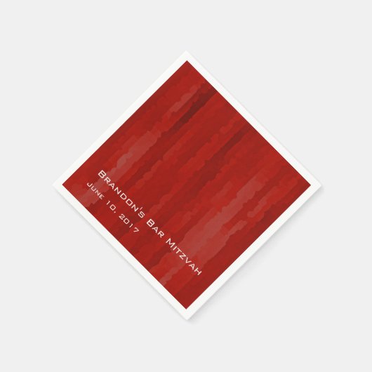 Serviette En Papier Barre Mitzvah Red Techno Streaks (Coin)