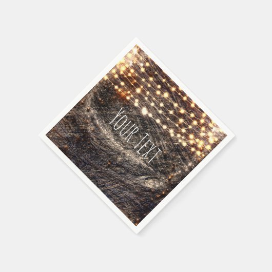 Serviette En Papier Barre rustique Bois et éclairs Fête d'automne (Coin)