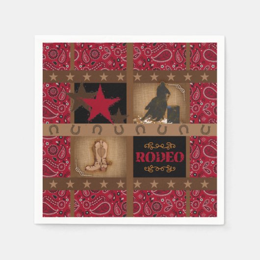 SERVIETTE EN PAPIER BARREL RACING PAISLEY BARREL RACER DÉCOUPAGE PAPIE (Devant)