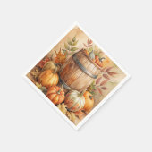 Serviette En Papier Barrel with Pumpkins Fall (Coin)