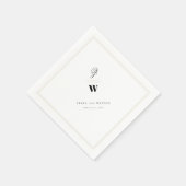 Serviette En Papier Bars classiques Double Monogramme Mariage moderne  (Coin)