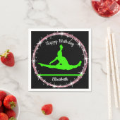 Serviette En Papier Bars de gymnastique Anniversaire en Lime Vert et N (En situation)