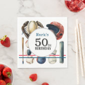 Serviette En Papier Baseball 50e fête d'anniversaire (En situation)